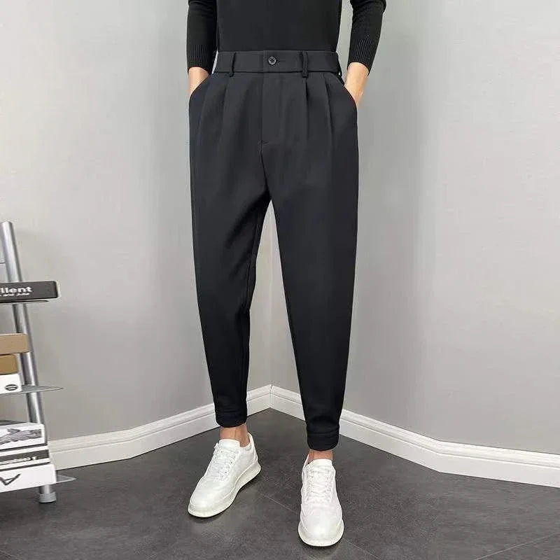 9 Cropped Office Male Suit Trousers Plus Big Size Men's Summer Pants Work Cheap High Quality Designer Clothes Elegant Tailoring