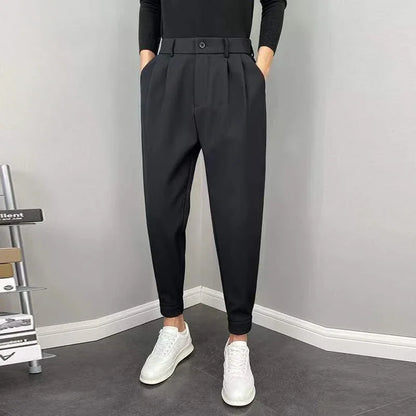 9 Cropped Office Male Suit Trousers Plus Big Size Men's Summer Pants Work Cheap High Quality Designer Clothes Elegant Tailoring