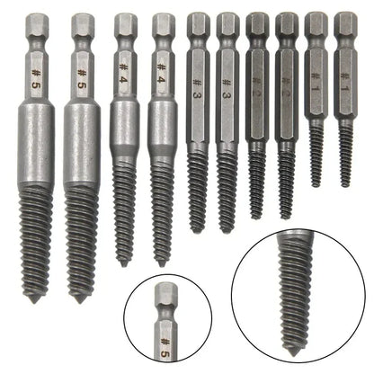 Screw Extractor10pc Hexagonal Shank Broken Head Screwdriver Set Electric Drill Tool for Removing Stripped Screws multifunctional