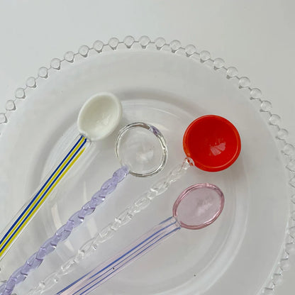 Crystal Spoon Glass Tea Spoon Creative Coffee Spoon Dessert Cake Spoon Tableware Milk Coffee Stirring Spoon Kitchen Dinnerware