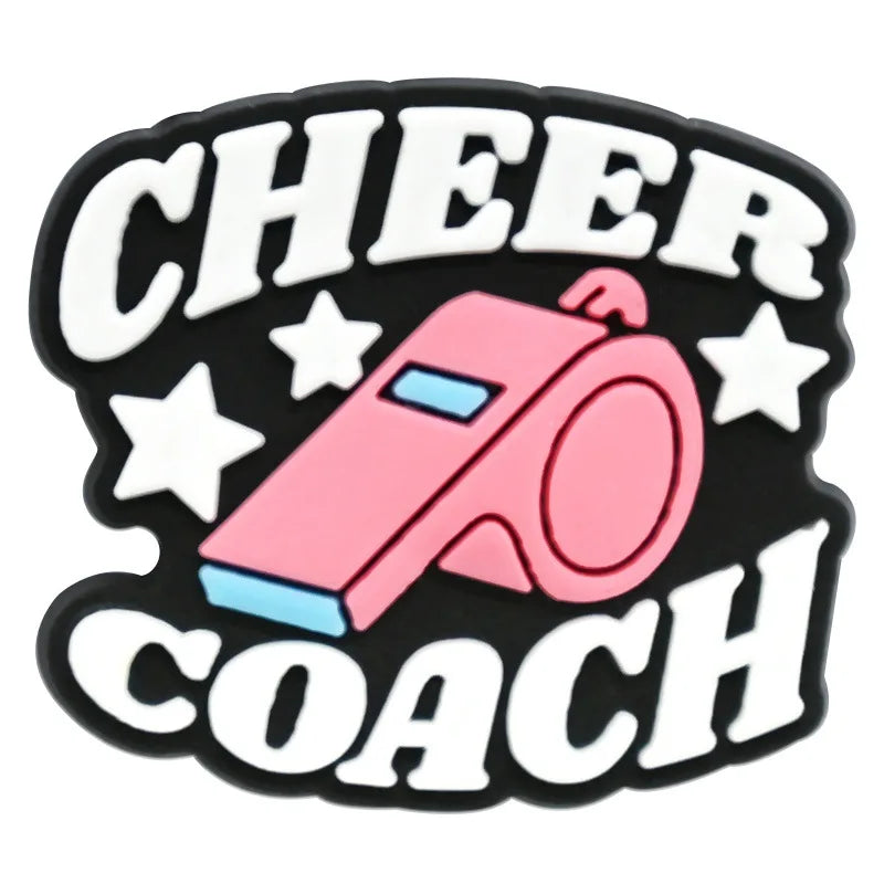 Cute Cheerleading Shoe Charms Decoration for Crocs Pin Accessories Charms Bracelet Wristband DIY Shoe Party Gifts