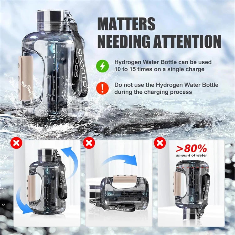 1.5L Hydrogen Water Bottle Hydrogen Rich Drinkware Rich Molecular Hydrogen Water Generator Travel Fitness Sports Water Bottles