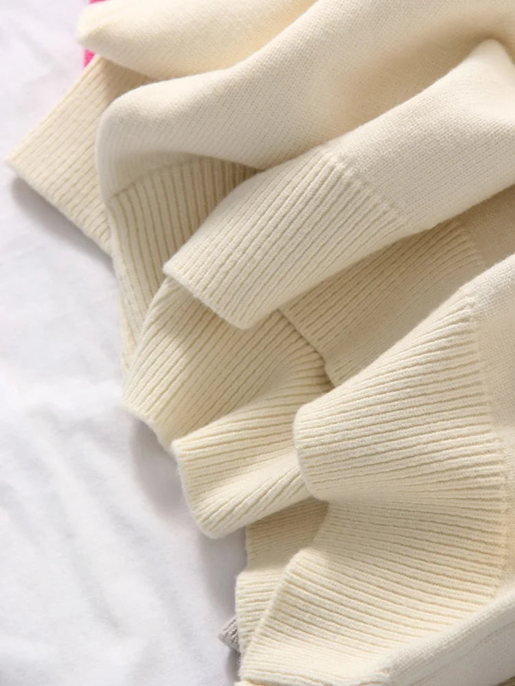 Blue Oversize Sweaters For Women Winter Thick Beige Pullover Woman Autumn Fashion Loose O Neck Ladies Sweaters Jumpers Women