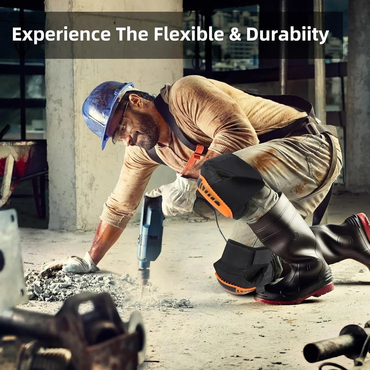 Heavy-Duty Comfort Knee Pads,Professional Knee Pads Thick Foam Knee Pads Tools with Soft Gel Cushion for Construction,Work