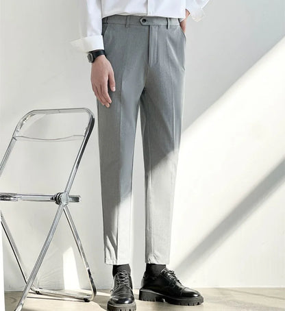 Office Social Tailoring Work Black Male Suit Trousers Business Men's Summer Pants Elegant 2024 Thin Casual Fabric Slacks Wear Up