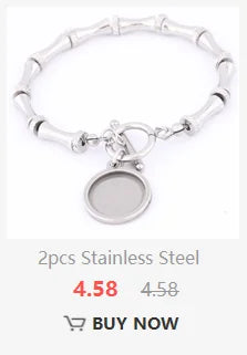 3pcs Stainless Steel Cuff Bracelet Base Blanks Fit 12mm Heart Cabochon Bangle Bezel Setting Trays Diy Jewelry Findings