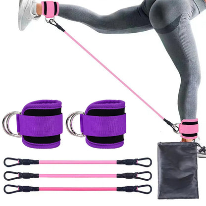 Resistance Bands With Ankle Straps Fitness Workout Training Resistance Bands Home Yoga Stretch Elastic Pilates Gym Equipment