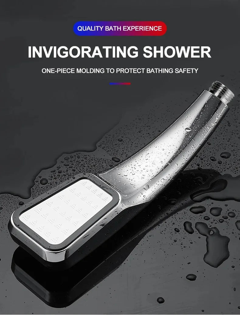 300 hole ultra strong pressurized shower head, square handheld shower head, pressurized shower head, water-saving shower head