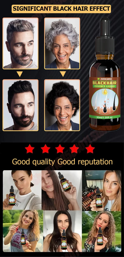 Grey hair serum for men and women, from white to black