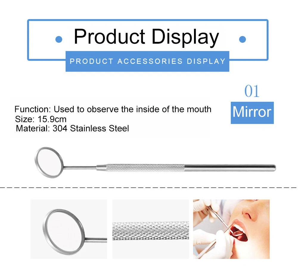 Stainless Steel Dentist Prepared Tool Box Dental Tools Kit Dental Mirror Probe Tweezer Dental Oral Care Instrument Dentistry sup