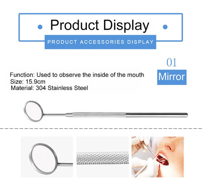Stainless Steel Dentist Prepared Tool Box Dental Tools Kit Dental Mirror Probe Tweezer Dental Oral Care Instrument Dentistry sup