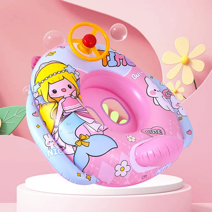 Environment PVC Children Swimming Rings Water Toys Beach Pool Baby Inflatable Swimming Circle with Steering Wheel Water Toys