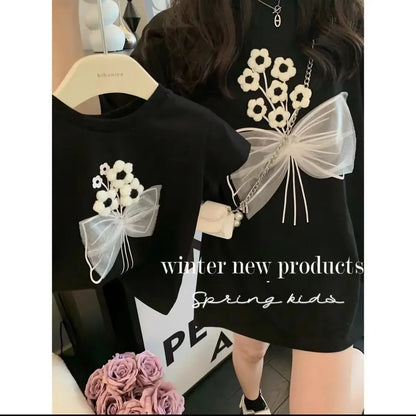 Family T Shirts Mama and Baby Gril Boy Tees Fashion Father and Son Daughter Equal Matching Shirt Top Women Summer Cotton Clothes