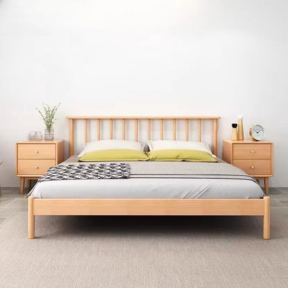 Solid wood bed 1.8 meters double  master bedroom Nordic room modern simple single bed 1.2m 1.5m