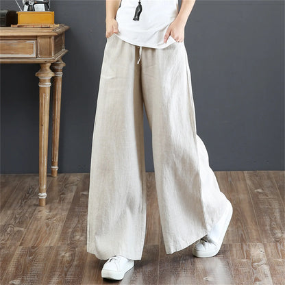 Women Summer High Waisted Palazzo Pants Wide Leg Long Pant Trousers With Pocket Internet celebrity new hot selling
