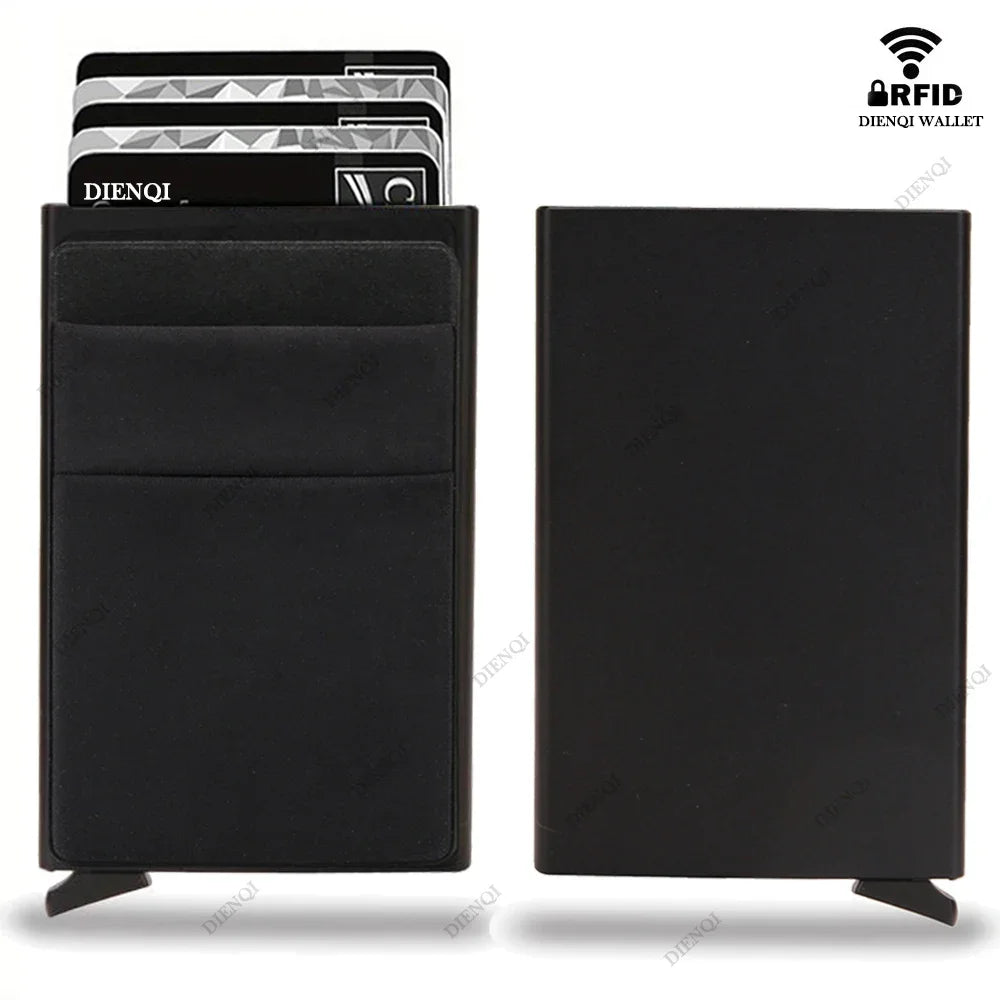Rfid Blocking Pop Up Credit Card Holder Thin Mini Minimalist Slim Wallets Metal Cardholer Case Wallet for Men Carteras Choice