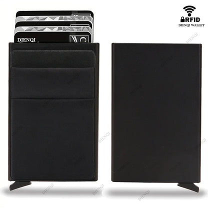 Rfid Blocking Pop Up Credit Card Holder Thin Mini Minimalist Slim Wallets Metal Cardholer Case Wallet for Men Carteras Choice