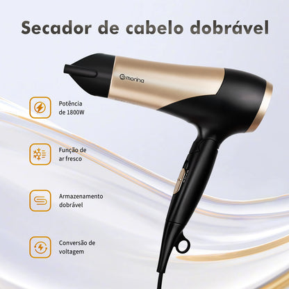 Hair dryer, dryer, professional hair dryer, hair dryer, 110 Hair Dryer/220V 1800W Black/Golden, from Brazil