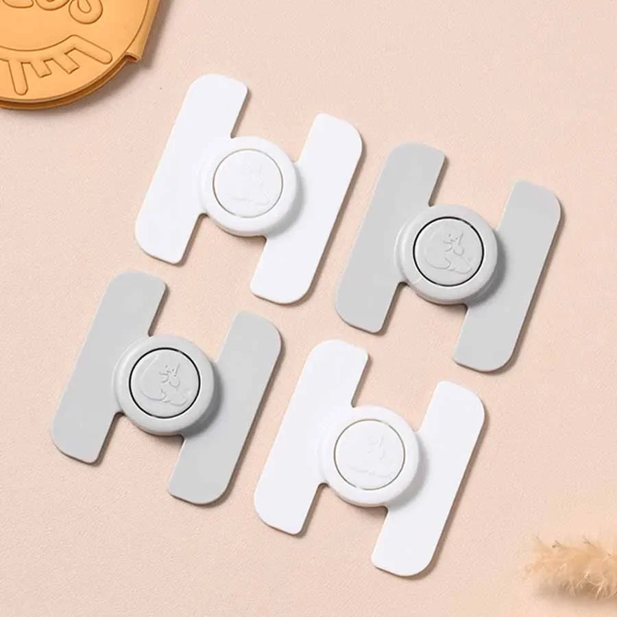 2pcs Child Multi Functional Safety Locks Double Buckle Lock for Refrigerator Cabinet Lock Anti-Pinching Hand Security Protection