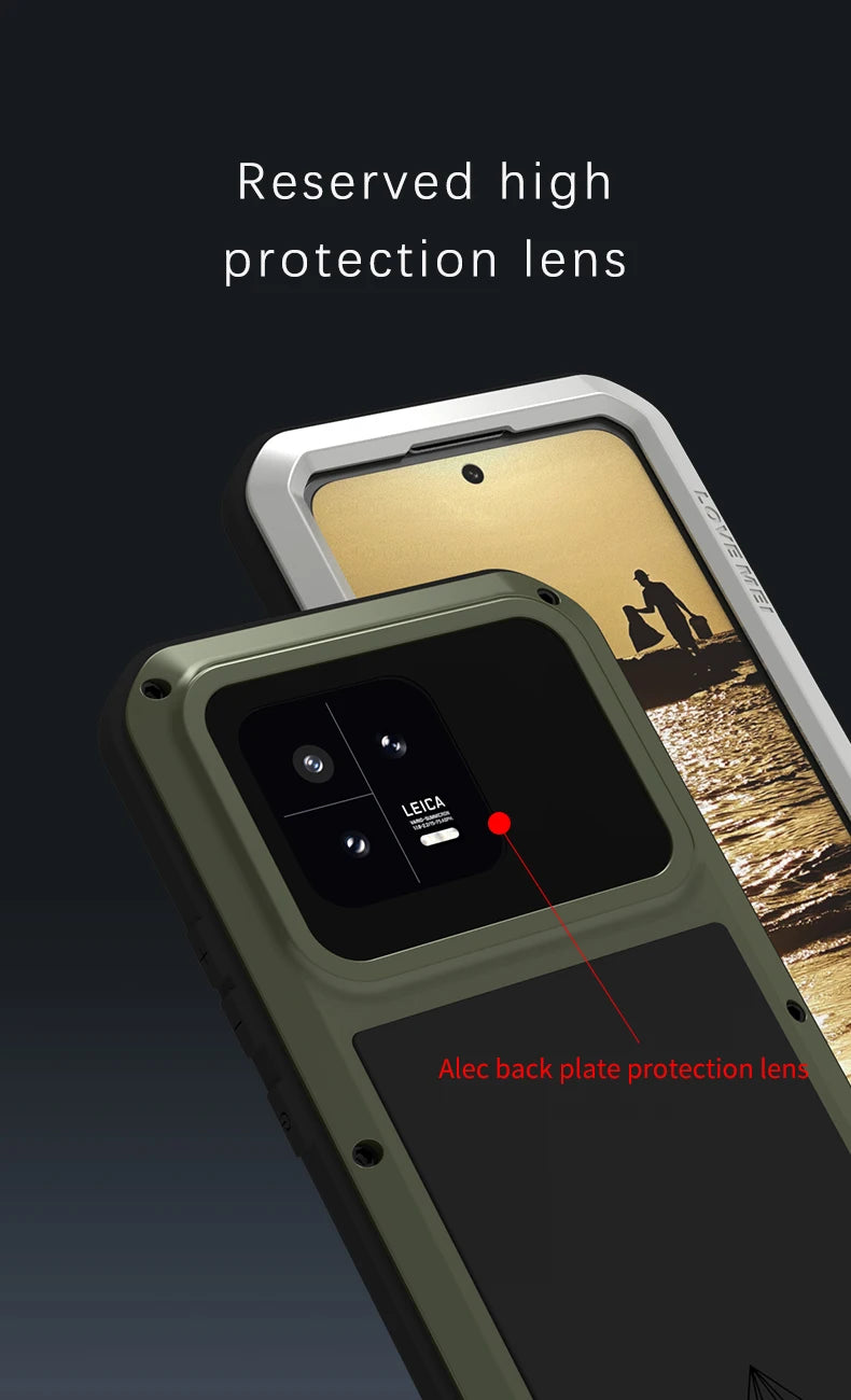 Love Mei Phone Case for Xiaomi 15 14 13 Pro 11 Silicone Military Grade Metal Protective Case Shock Proof Dust Proof Cover