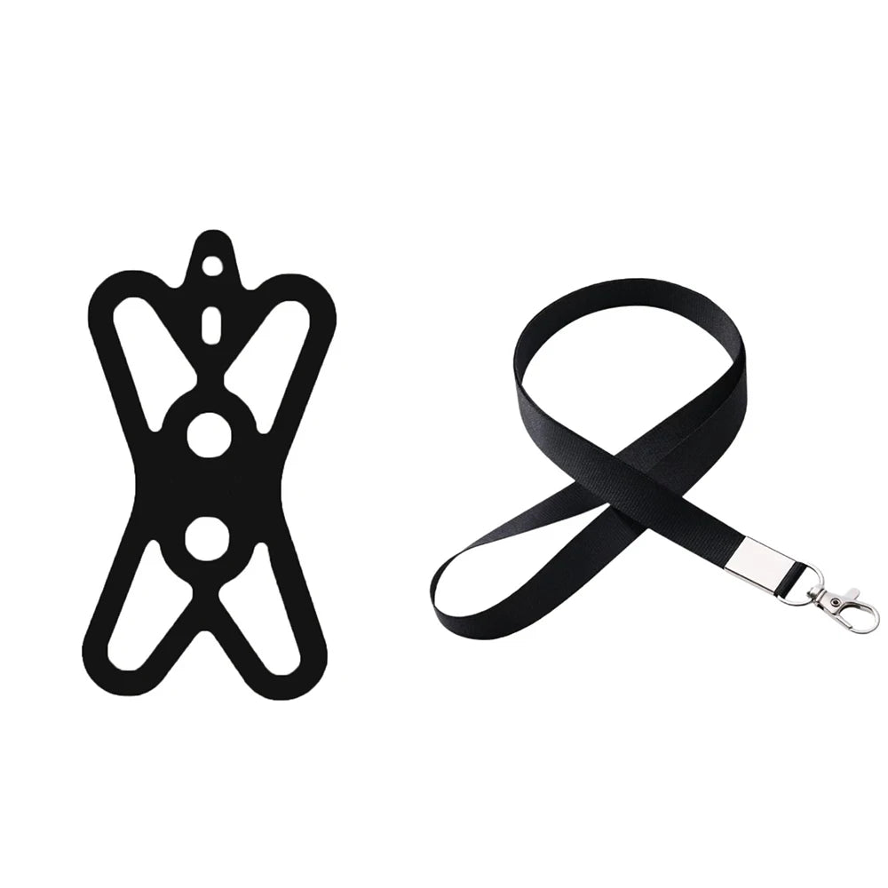 Phone Lanyards for Around the Neck, 2 in 1 Phone Strap with Silicone Phone Holder and Patch For iPhone and Most Cell Phones