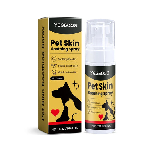 50ml Pet Skin Care Spray Relieve Discomfort for Dogs Cat Flea Lice Control Alleviate Skin Scratching Licking Pet Wound Spray