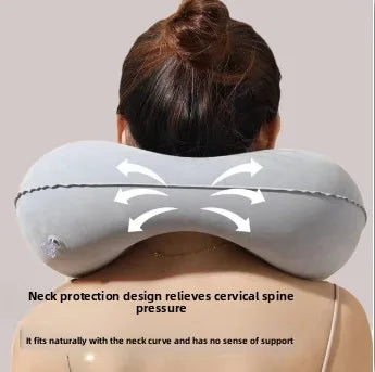 Pressurized inflatable U-shaped pillow, a magical travel neck pillow that is portable, flocked outdoor U-shaped neck pillow.pvc