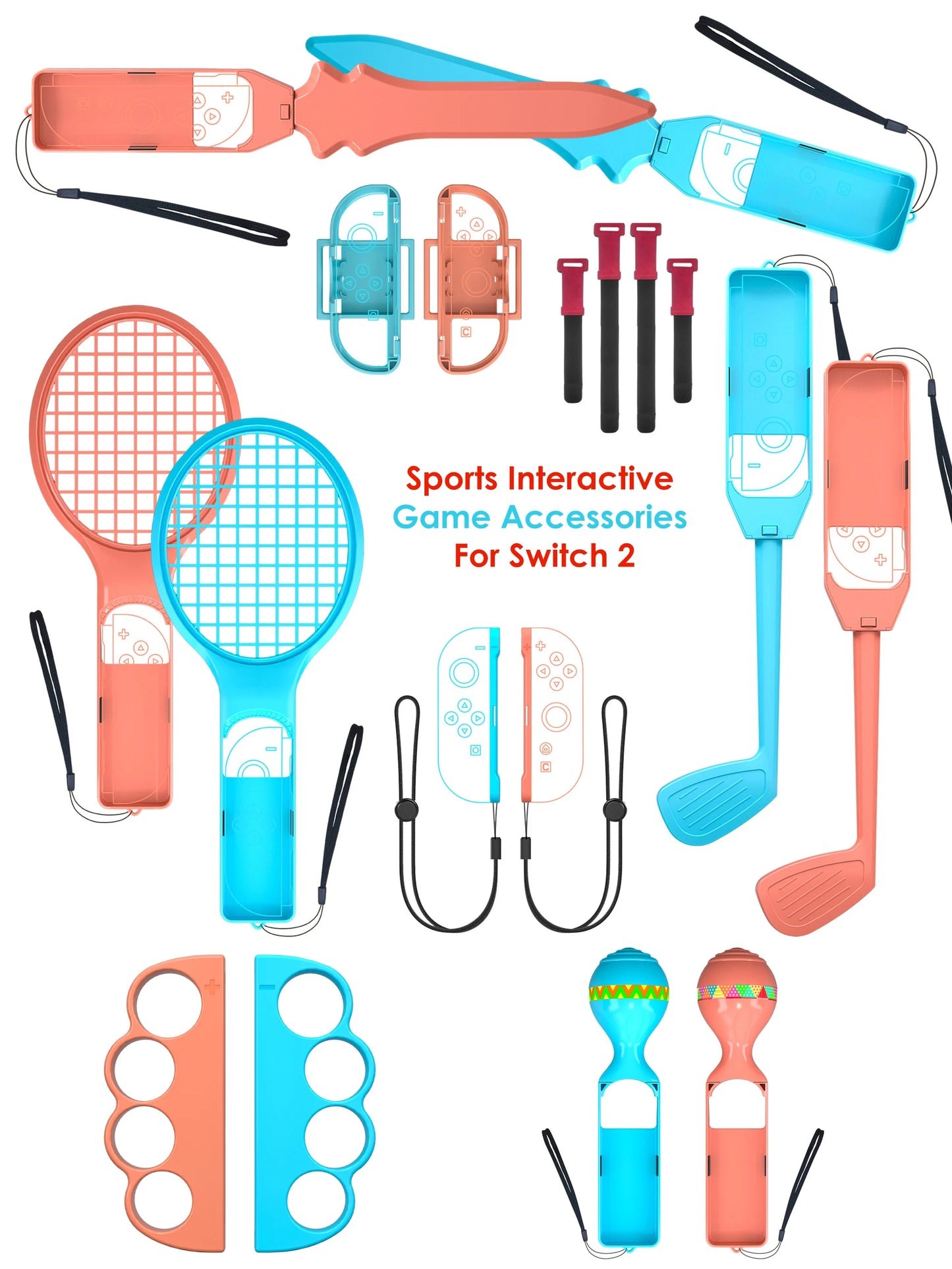 Sports Interactive Game Accessories For Switch 2, Boxing, Tennis, Golf, Fencing Gear for NS 2 Game Console, Gift For Gamers