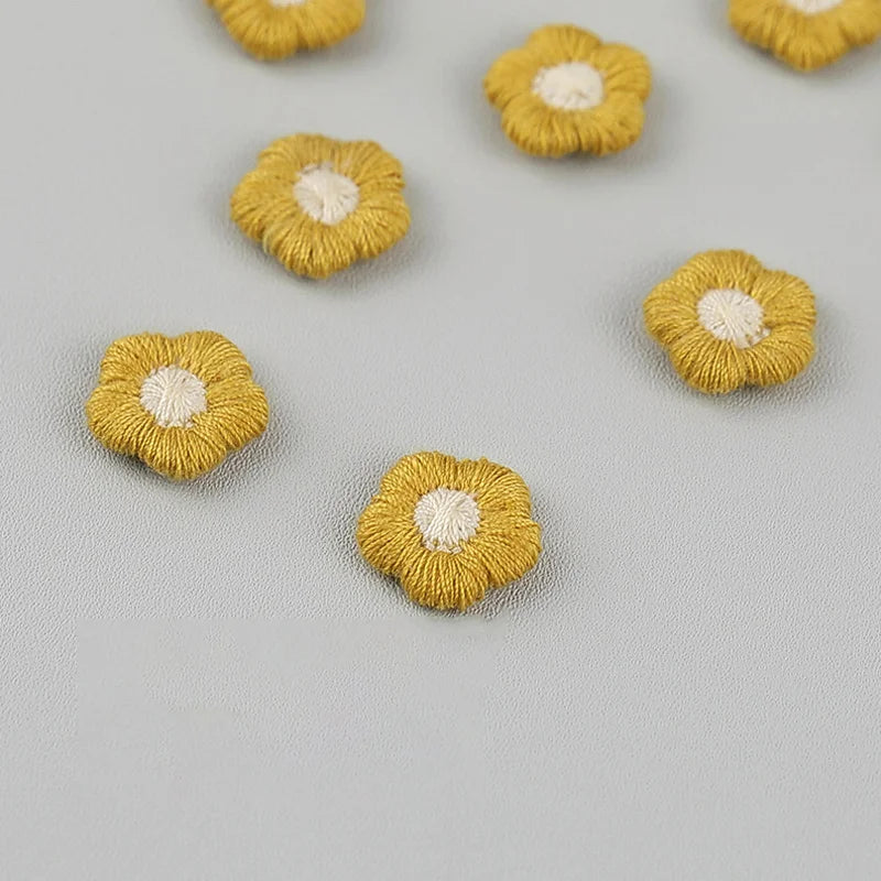 Mini Embroidered Small Flower Patch DIY Earring Accessories Children's Hair Accessories Clothing Accessories