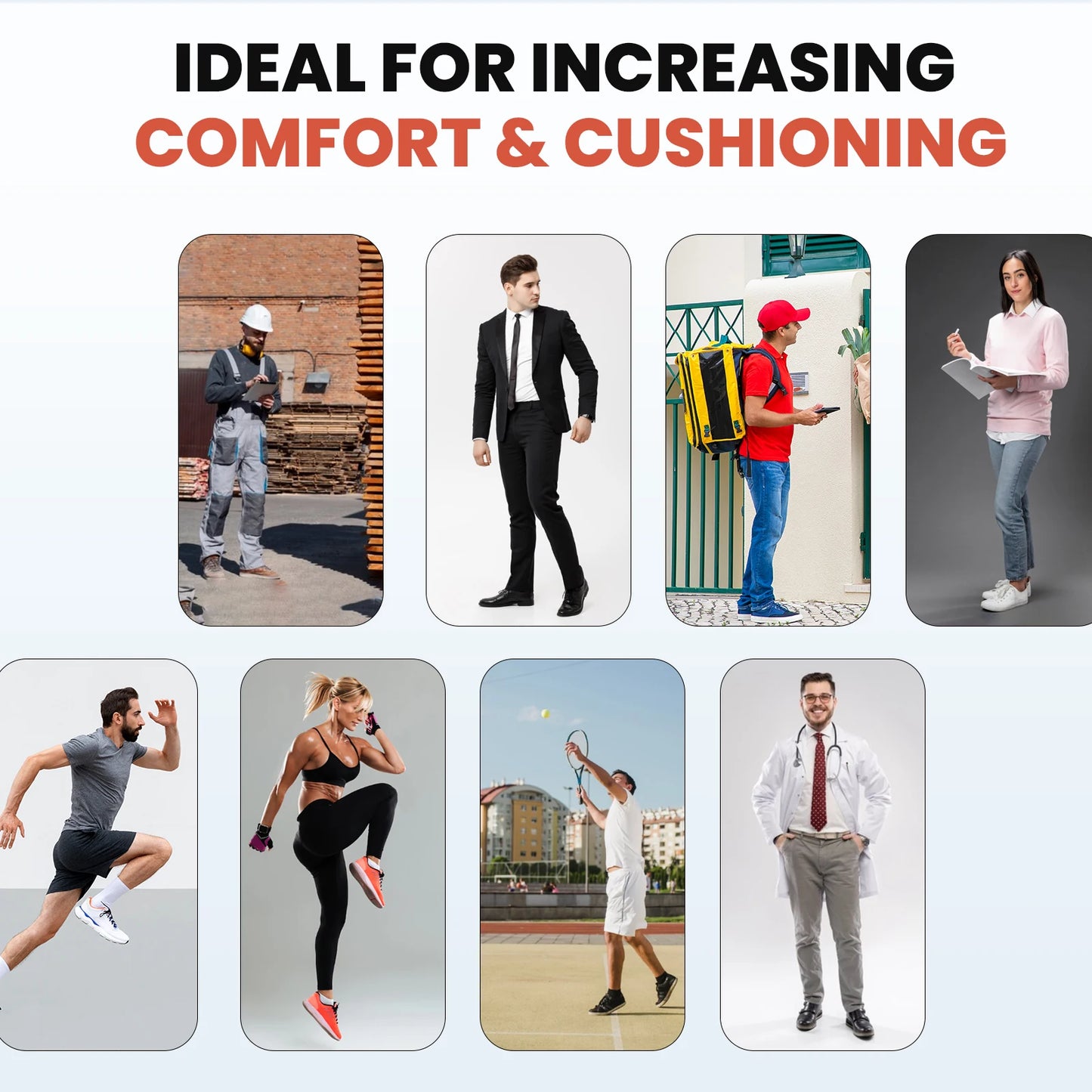 Orthopedic Sports Elasticity Insoles Shoes Sole Unisex Technology Shock Absorption Breathable Running Sport Arch Support Insoles