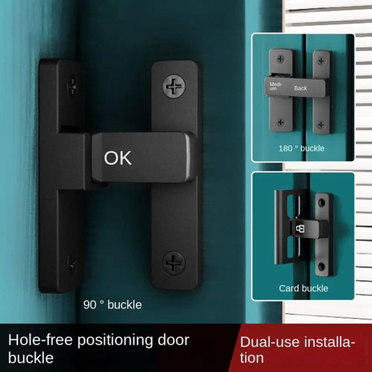 90°/180° Luminous Latch Indoor Metal Door Buckle Bathroom Door Lock Sliding Door Lock Wooden Door Burglar Barn Door Buckle