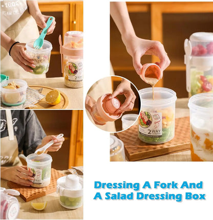 Carry Breakfast Cups, Salad Cups, Yogurt Cereal, Oatmeal Snacks, Parfait Containers and Salad Dressing Holders with Forks!