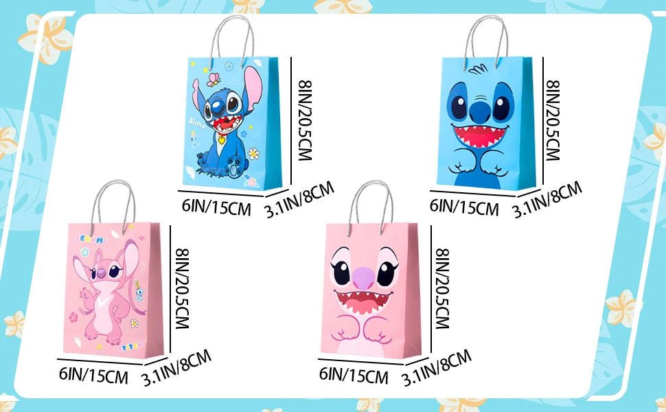 Stitch Party Gift Bags-16pcs Stitch Party Favor Bags/Stitch Party Gift Treat Bags/Stitch Goodie Bag for Stitch Party Decorations