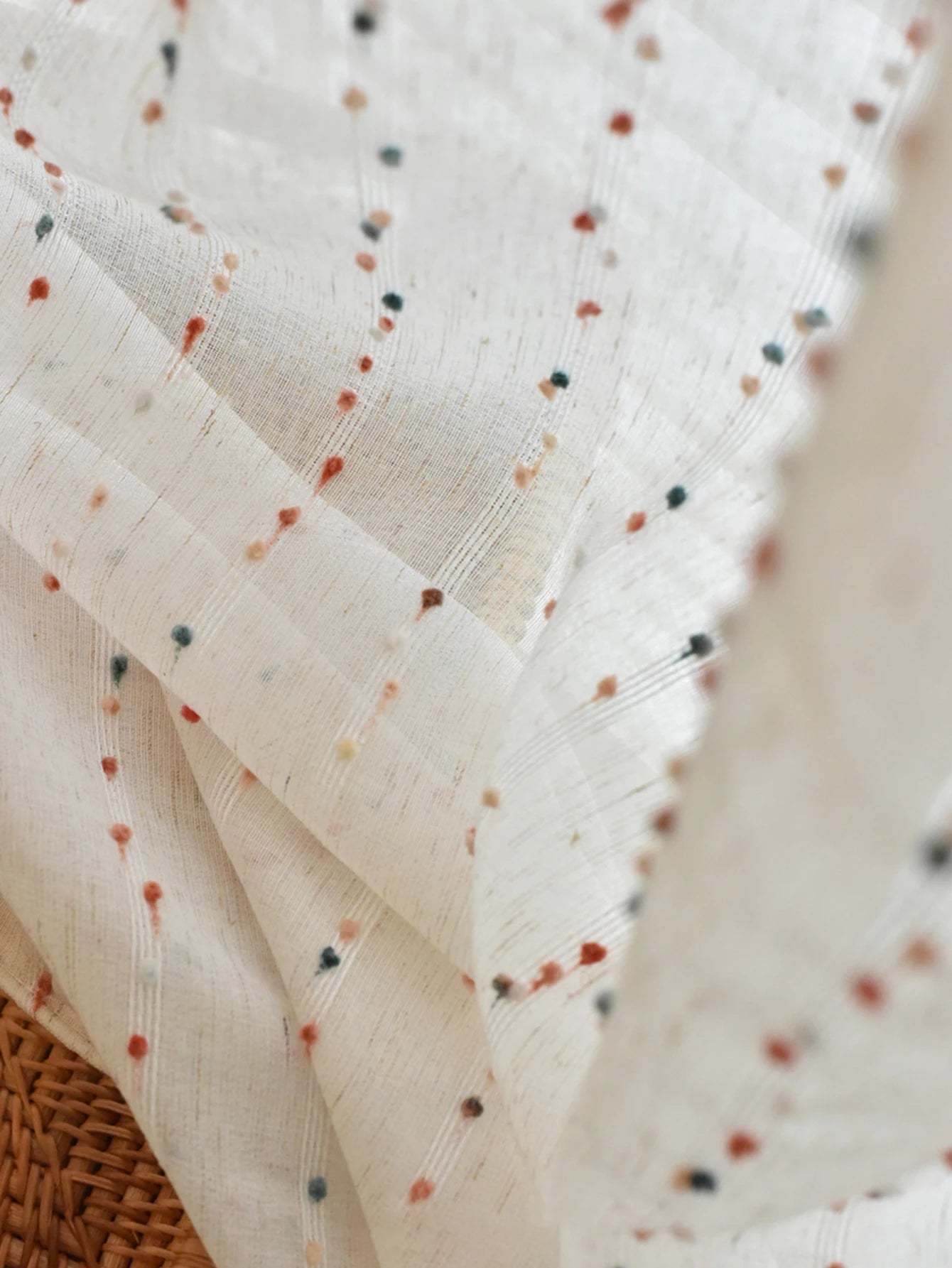 Rainbow little dessert hemp girl room curtain window curtain advanced sense curtain gauze curtain dust-proof polyester curtain