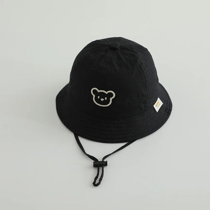 Cute Bear Baby Bucket Hats Korean Boy Girl Summer Uv Protection Fisherman Caps Kids Outdoor Sunshade Panama Basin Caps
