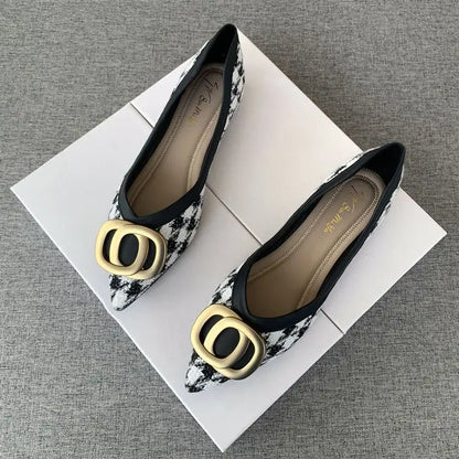 Office Shoes For Women 2024 Ladies Summer Footwear Luxury Leather Casual Formal Pointed Toe Low Heel Elegant Popular Wholesale H