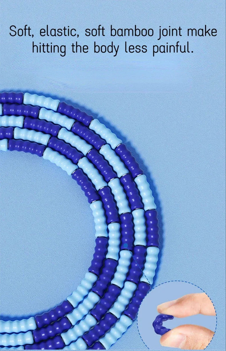 2.8m Soft Beads PVC Cord Silicone Skip Rope for Baby Kids Girls Exercise Fitness Jump Rope Adjustable Bamboo Beaded Jumping Rope