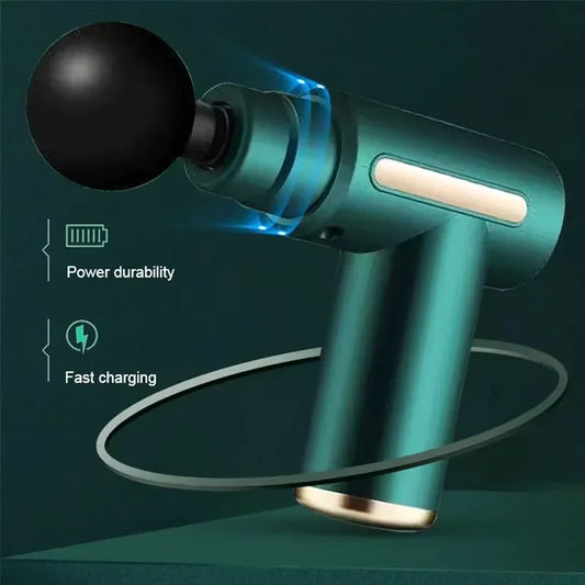 Portable Fascial Massage Gun With LED Touch Screen Electric Percussion Body Relaxation Replaceable Massage Head body massager
