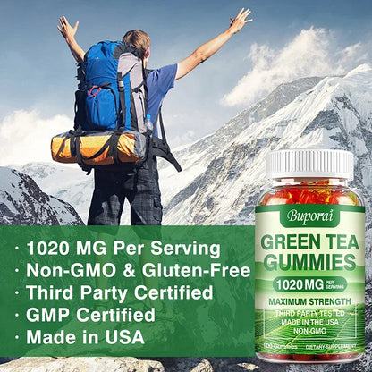 Green Tea Fat Gummies - Burn and Suppress Fat, Control Appetite, Weight, Intestinal Health