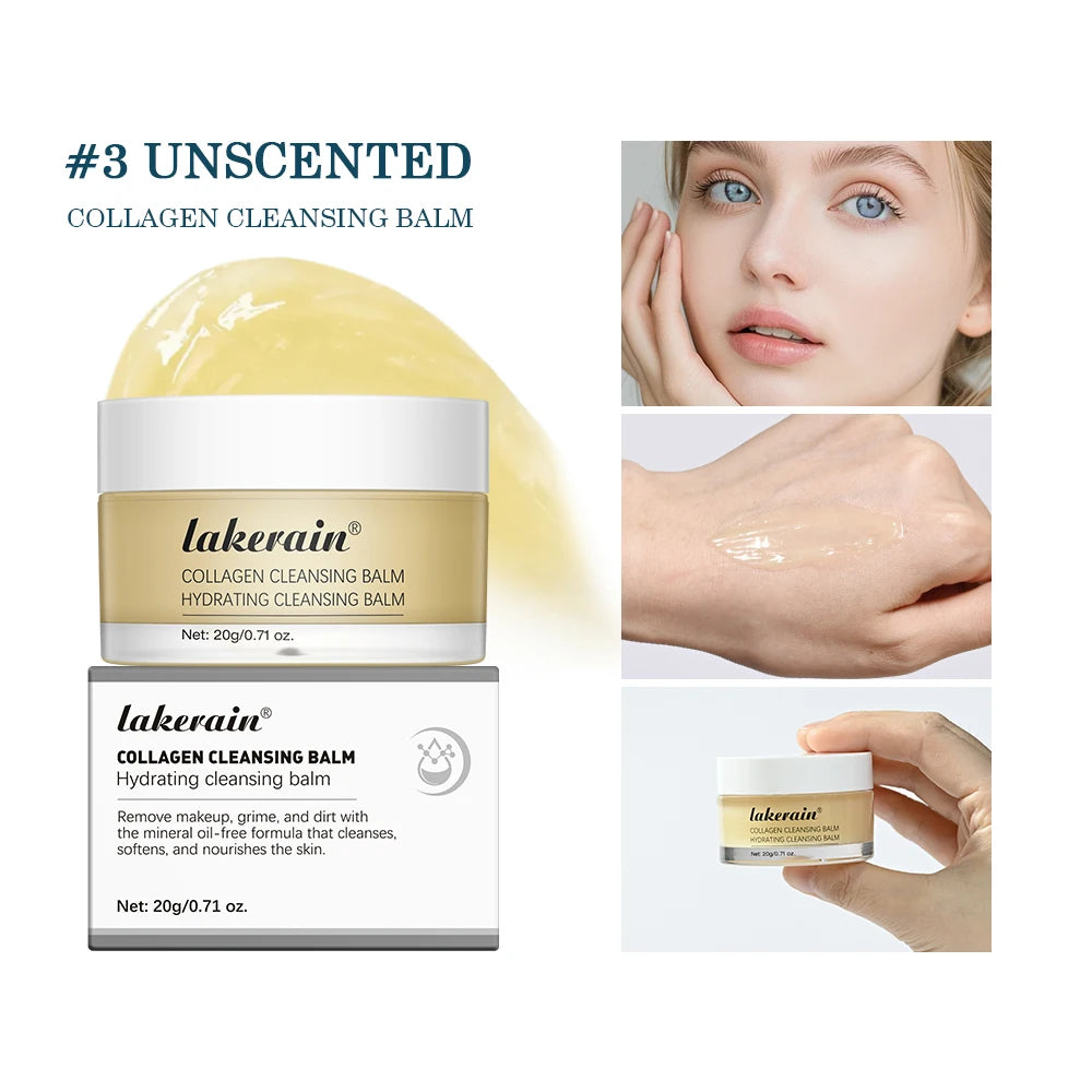 Pro-Collagen Cleansing Balm 3in1 Facial Cleanser For All Skin Types Soften Deep Cleanse Hydrate Makeup Non-greasy Cleansing Balm