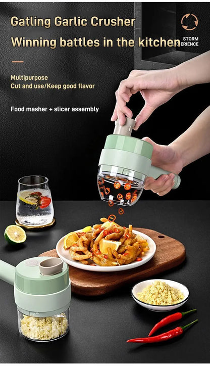 Home Electric Vegetable Cutter Vegetable Chopper Automatic Chopper Slicer Multifunctional Gatling Chopper Garlic Mincer