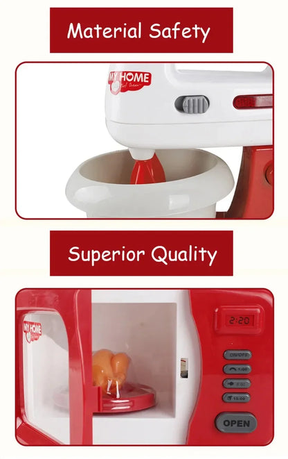 Kitchen Appliances Toys Toy Kitchen Set for Kids Play Kitchen Doll House Accessories Blender Coffee Maker Machine Mixer Toaster