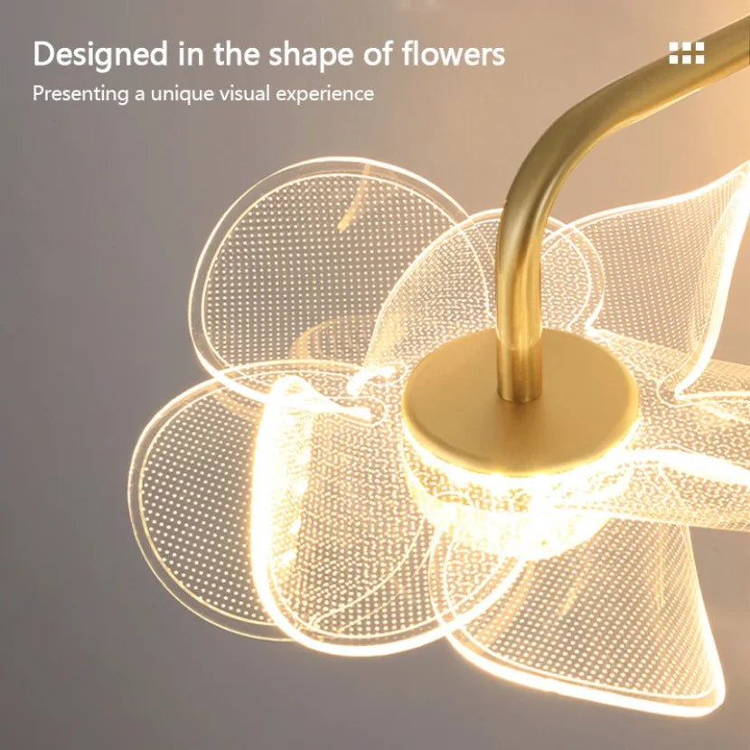 LED Wall Lamp Modern Luxury Flower Shaped Decorative Light Bedroom Bedside Study Dining Room Living Room Background Wall Lamp
