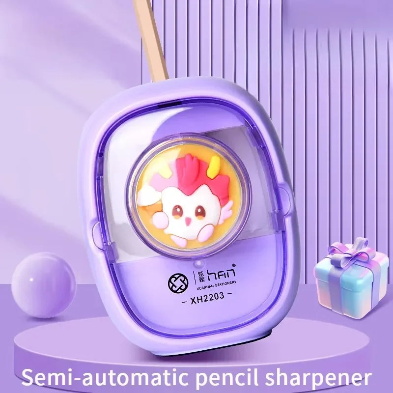 Cartoon Electric Pencil Sharpener Set for School Supplies Stationery Students Office Home Durable Creative Gift Desk Tool Kids