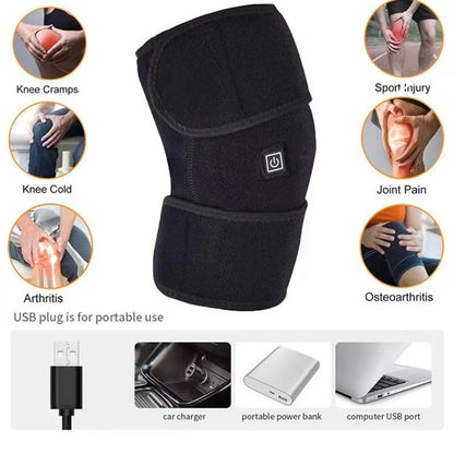 New Electric Heating Knee Pads Relieve Pain Relief Support Brace Therapy Joint Injury Recovery Rehabilitation For Arthritis Leg