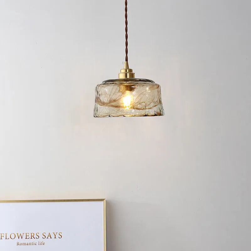 Antique hanging lamp Art Deco Design rustic light Led glass lampshade lampshade for Bedroom Room dining table lamp