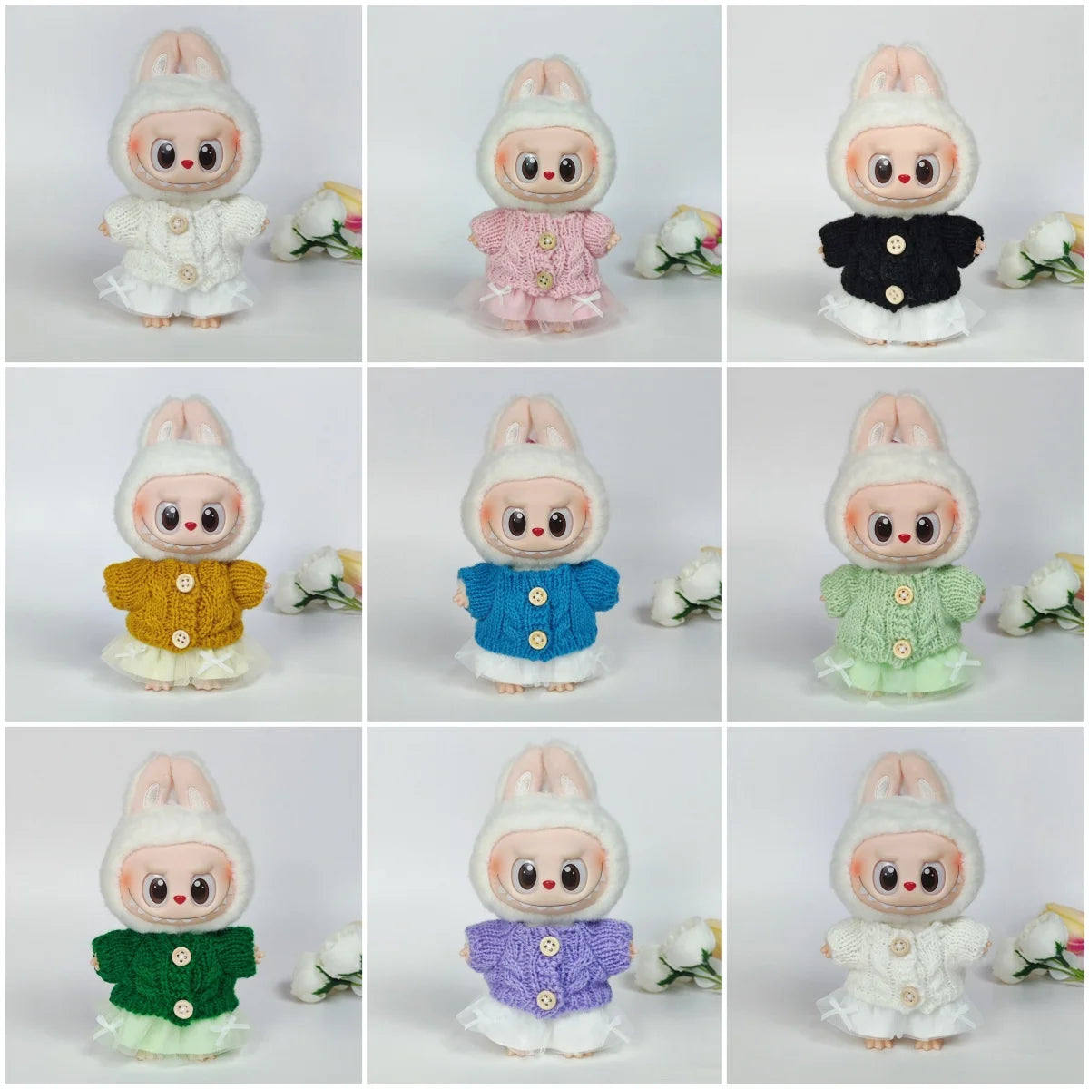 Labubu 3.0 Big in Energy Series – Labubu Bear Sweater & Flanged Hat Set – Combining Fashion and Cuteness – Labubu Outfit