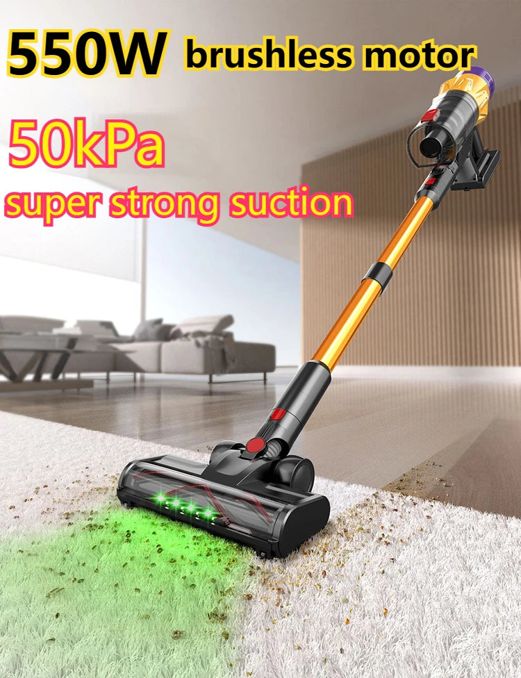 550W Cordless Handheld Vacuum Cleaner,50kPa Strong Suction,Detachable & Replaceable Battery,Touchscreen,Vacuum Cleaner for Home