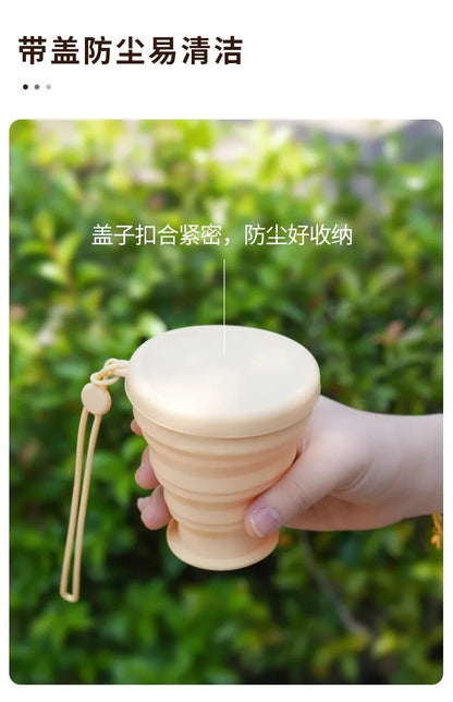 Collapsible Travel Cup Portable Folding Water Bottle for Camping, Hiking & Outdoor Activities, Space-Saving Silicone Drinkware