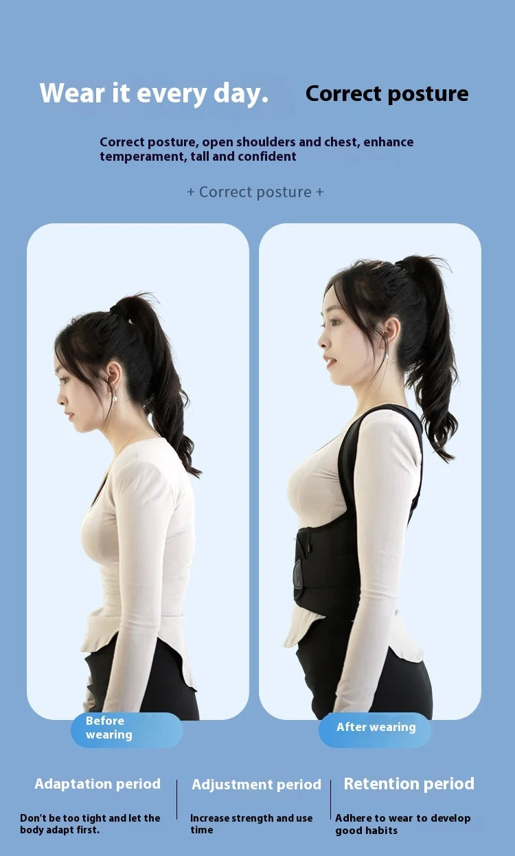 AIQUE Back Posture Corrector Lumbar Pad Waist Support Hunchback Spinal Orthopedic Straps Correct UNISEX Back Brace For Adult